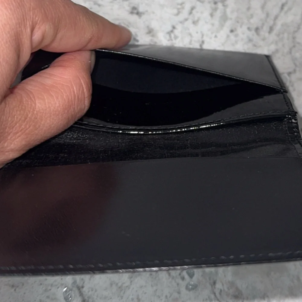 GIVENCHY Wallet Black Leather Card Case 4X3 Holder AUTHENTIC